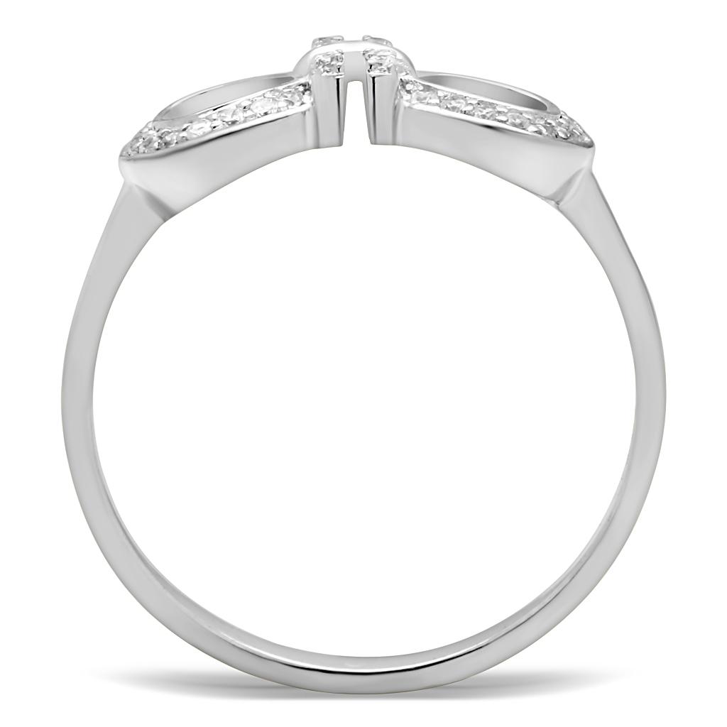TS047 Rhodium 925 Sterling Silver Ring with AAA