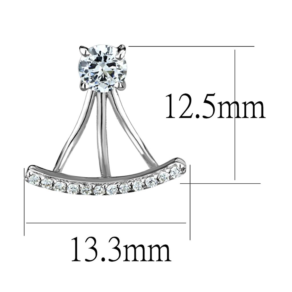 TS512 - Rhodium 925 Sterling Silver Earrings with AAA Grade CZ  in