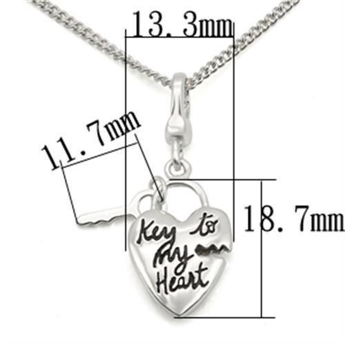 LOS430 - Silver 925 Sterling Silver Chain Pendant with No Stone